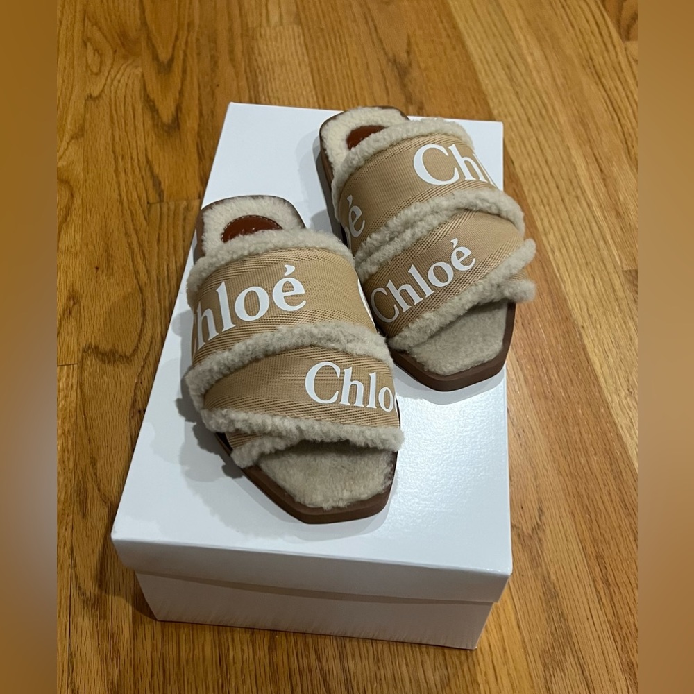 Chloe Woody Shearling Slide - Picture 2 of 11